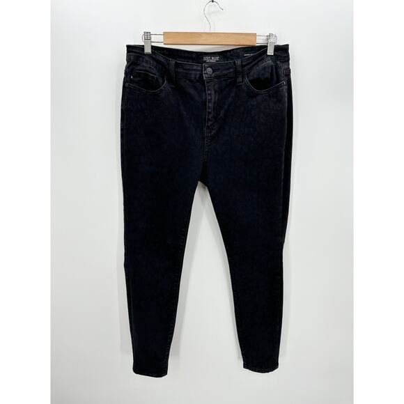 Judy Blue Black Leopard Print Skinny Denim Jeans Cotton Rayon Stretch Women 13 - Picture 1 of 8